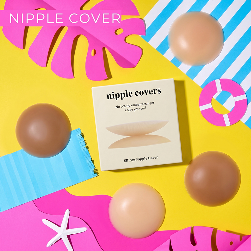 Strapless Bra Adhesive - Paquete de 2 Cubrepezones Adhesivos Invisibles